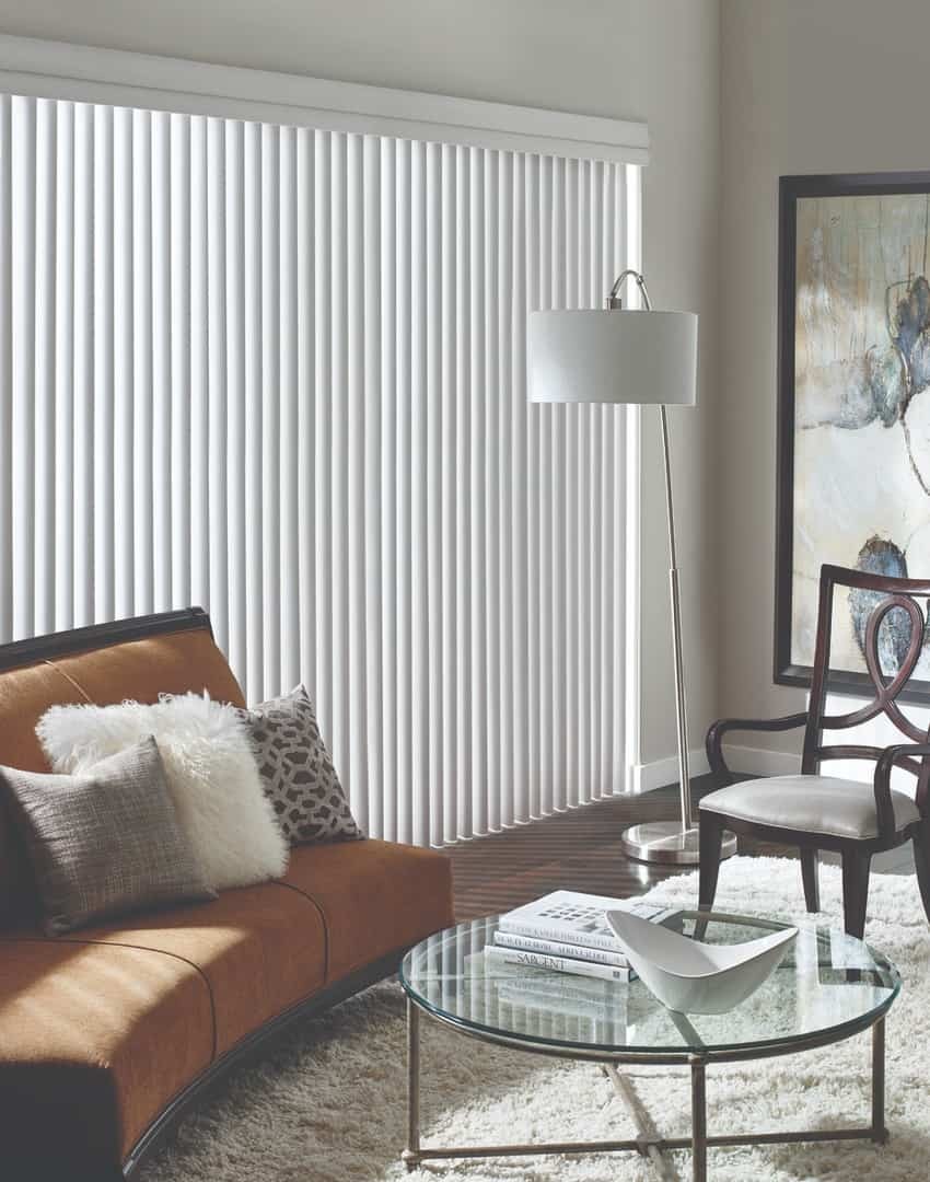 Cadence® Soft Vertical blinds near Costa Mesa, California (CA) reduce outside noise and offer soft styles