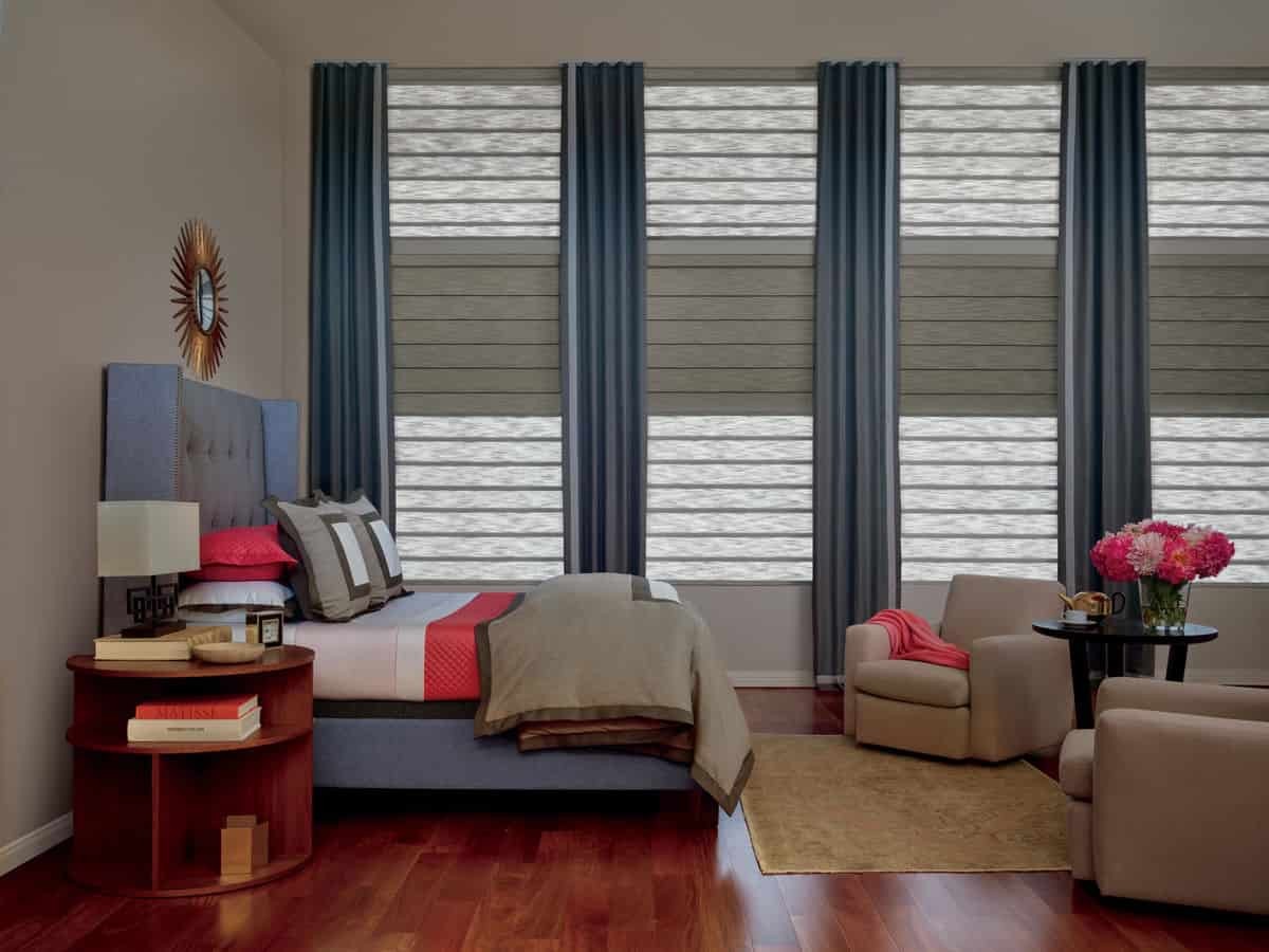 Hunter Douglas Vignette® Modern Roman Shades, bedroom shades, roman blinds near Costa Mesa, California (CA)